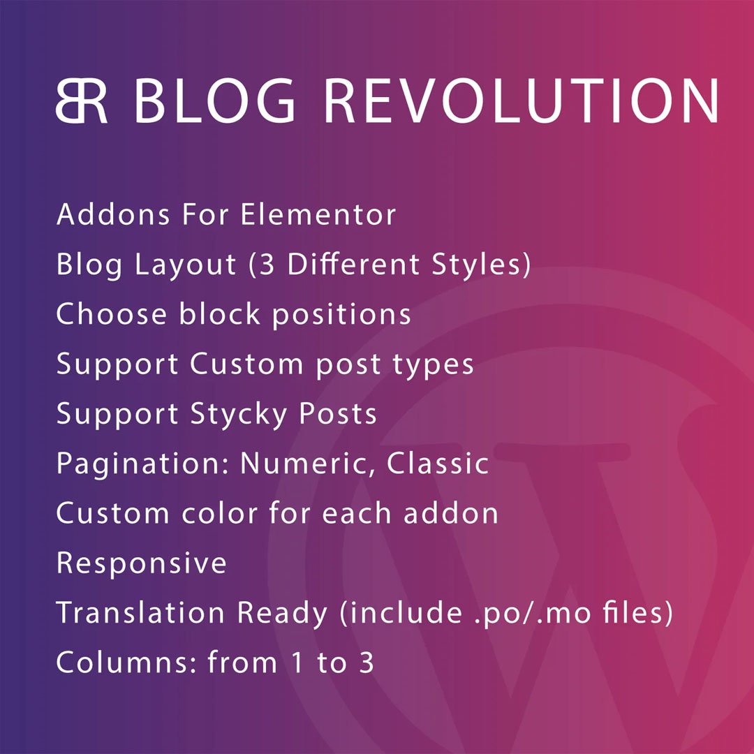 Blog Revolution for Elementor WordPress Plugin